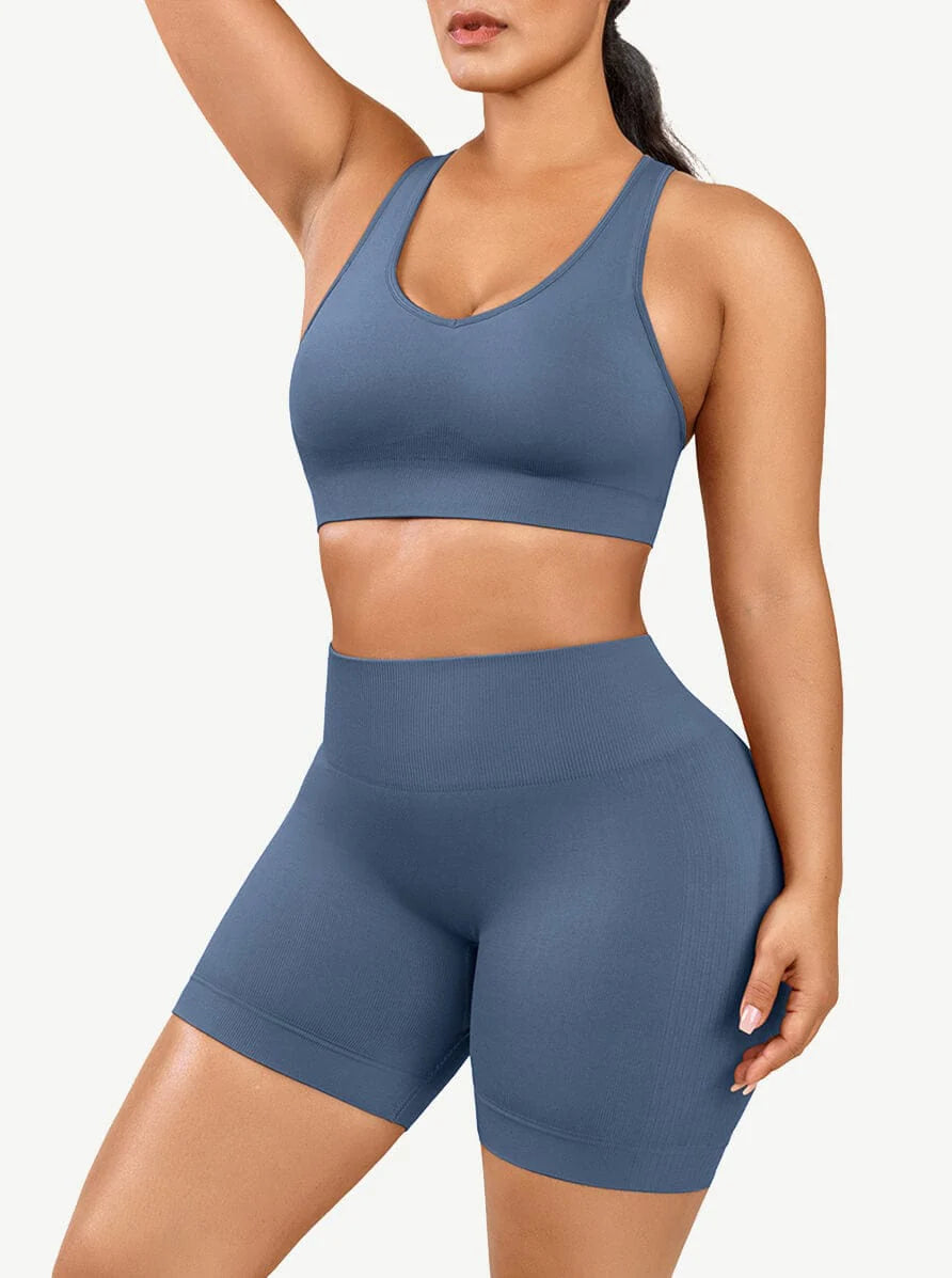 Seamless Shaping Sportswear Biker Shorts Set