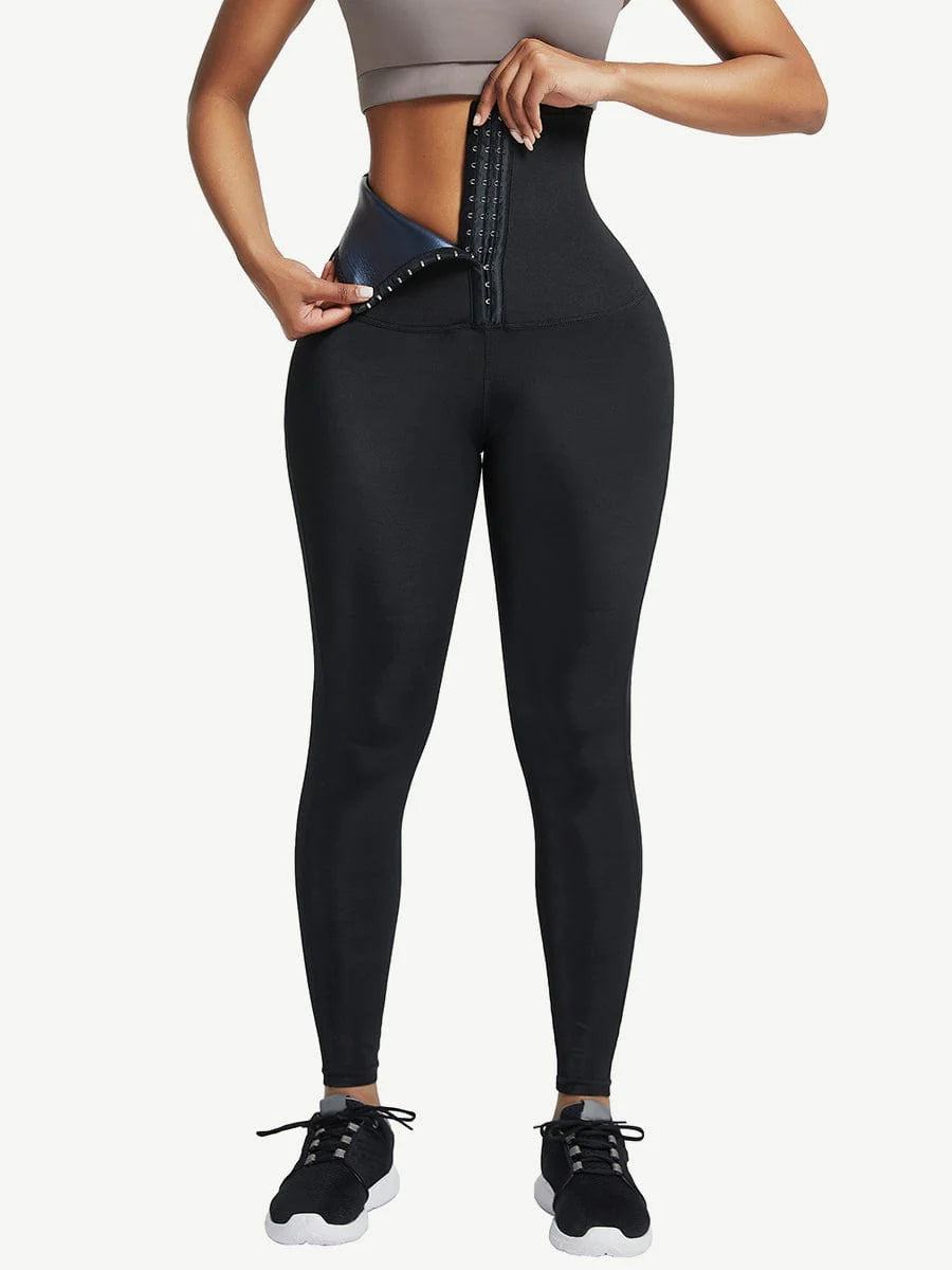 Women's Neoprene Sauna Sweat Pants - Thermo Shaper Trainer For Weight Loss & Workout - High Waist Leggings (Size S, Black)