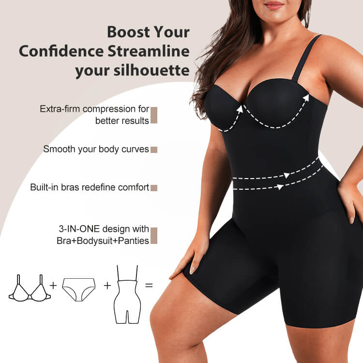 Push Up Back Smoothing Bra Bodysuit