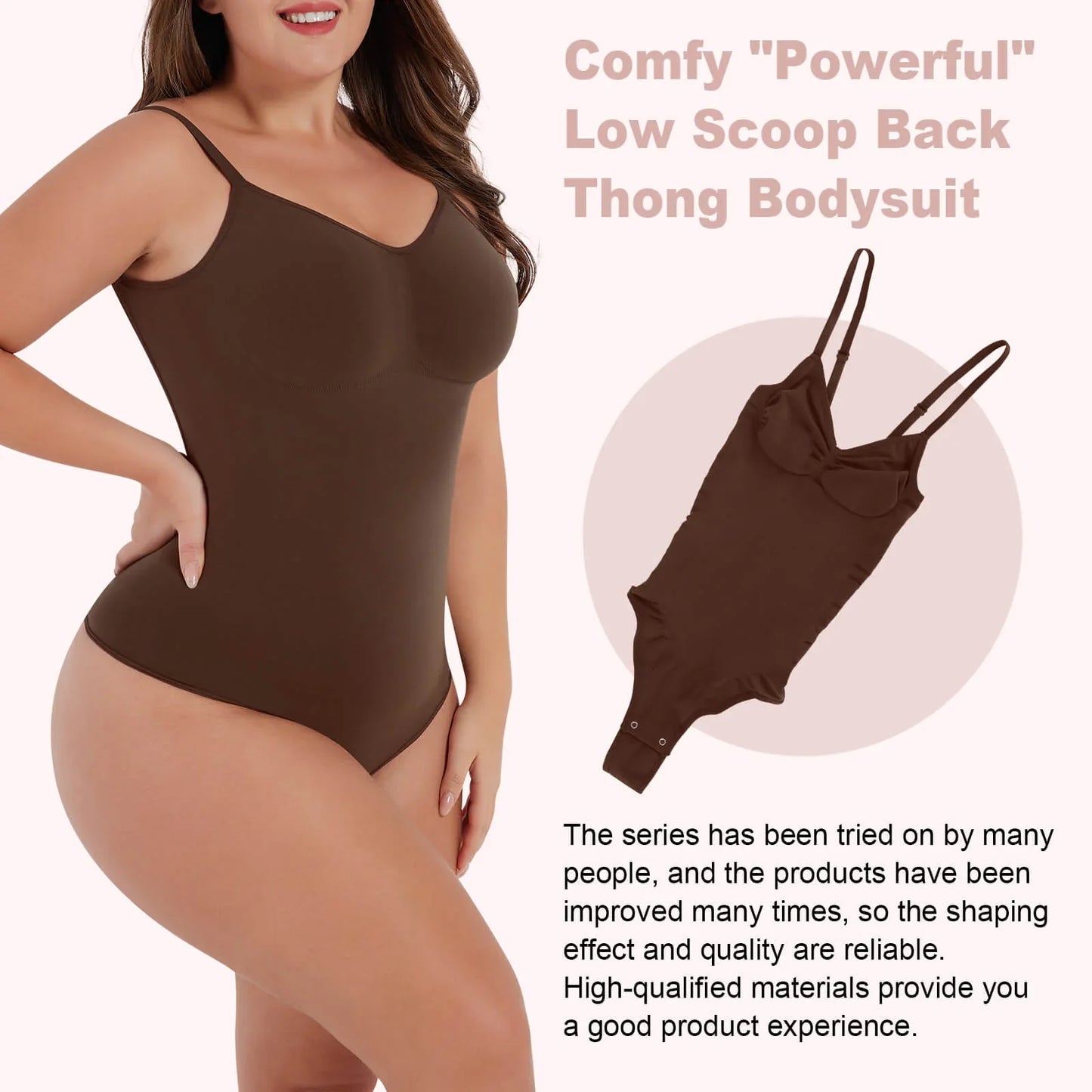 Seamless Shaper Tummy Control Open-Back Thong Bodysuit