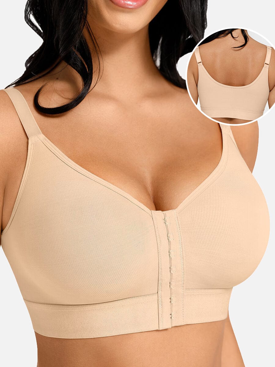 Wireless Front Closure Back Smoothing Bra