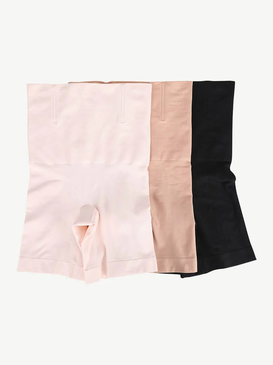 Pantalones cortos de cintura alta sin costuras que controlan el abdomen