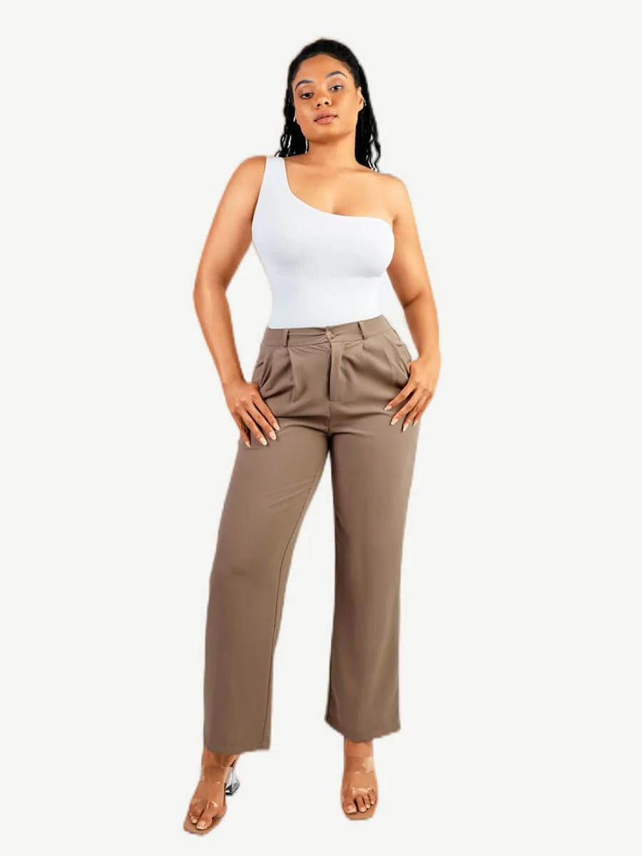 Seamless Shaping One-Shoulder Thong Bodysuit