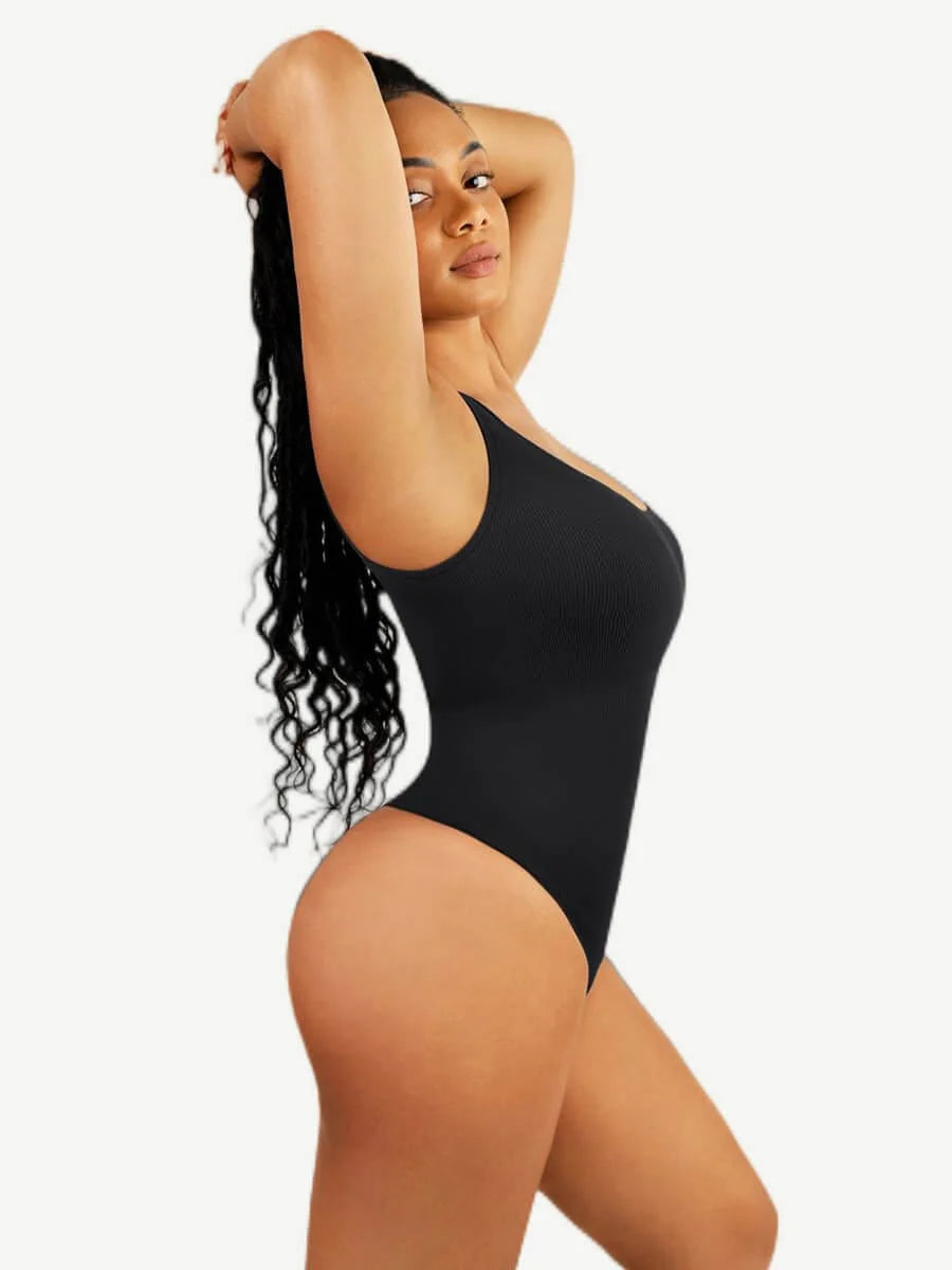 Seamless Shaping One-Shoulder Thong Bodysuit