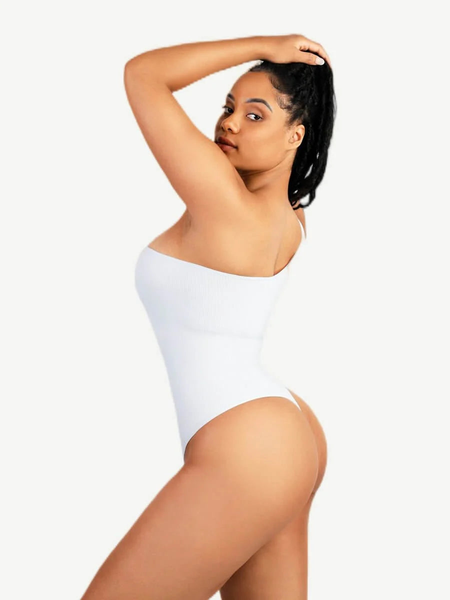 Seamless Shaping One-Shoulder Thong Bodysuit