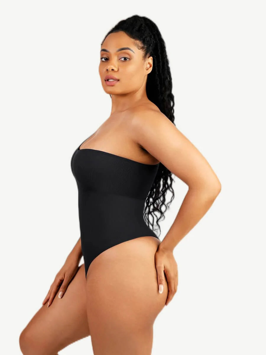 Seamless Shaping One-Shoulder Thong Bodysuit