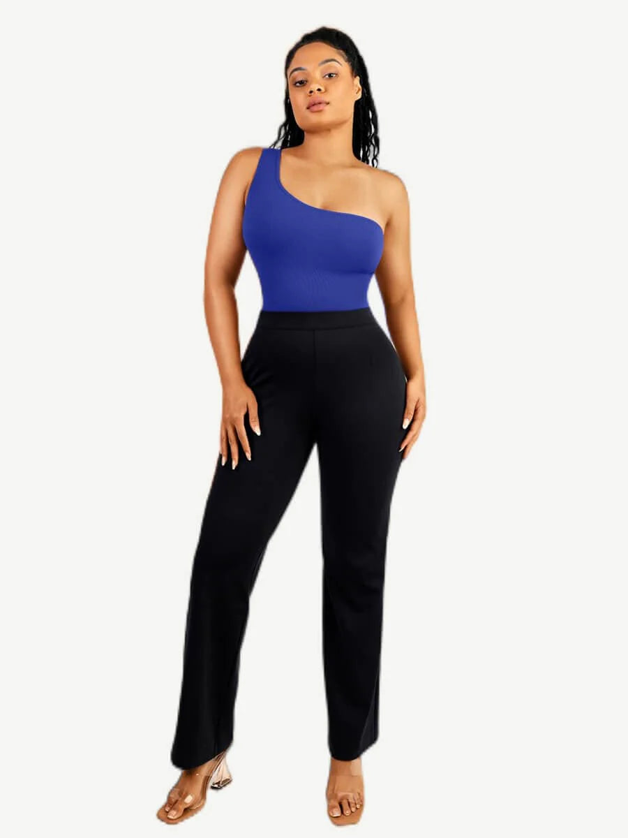 Seamless Shaping One-Shoulder Thong Bodysuit