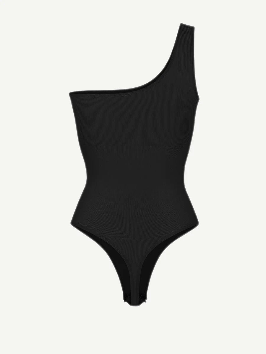 Seamless Shaping One-Shoulder Thong Bodysuit