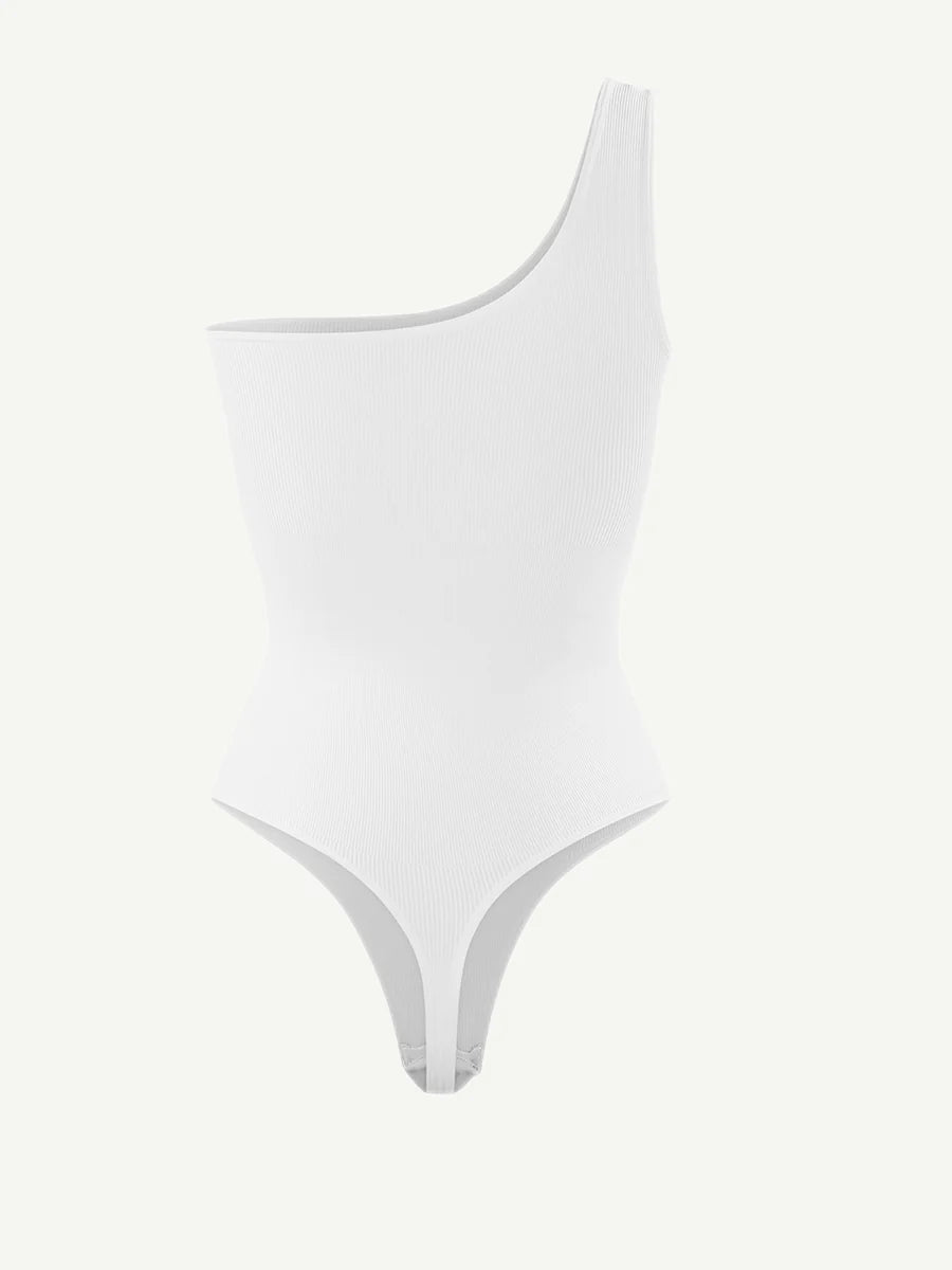 Seamless Shaping One-Shoulder Thong Bodysuit