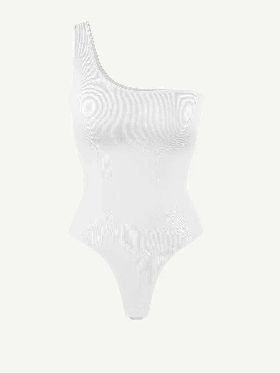 Seamless Shaping One-Shoulder Thong Bodysuit