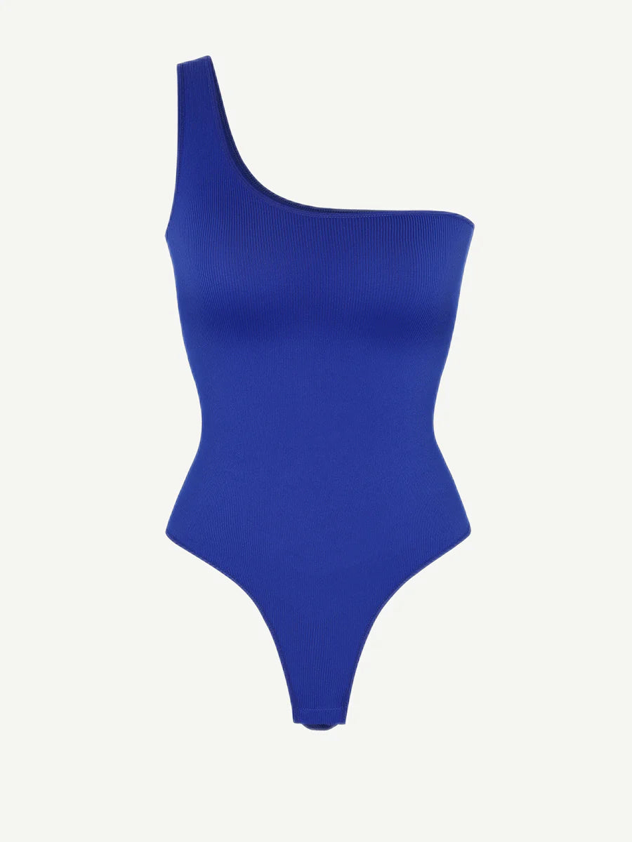 Seamless Shaping One-Shoulder Thong Bodysuit