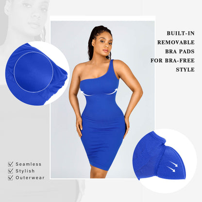 Seamless Shaping One-shoulder Dress