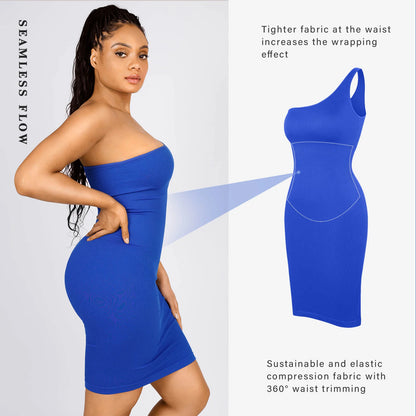 Seamless Shaping One-shoulder Dress