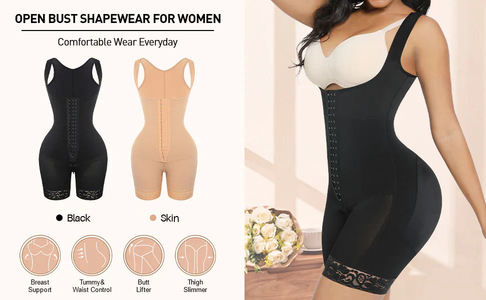 Sleek Silhouette Tummy Control Open-Bust Body Shaper