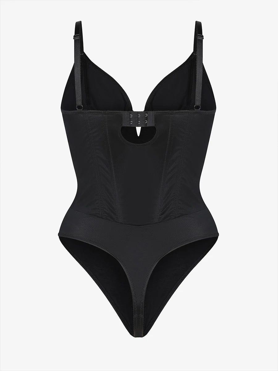 CurveEmbrace Deep V-Cut Thong Bodysuit