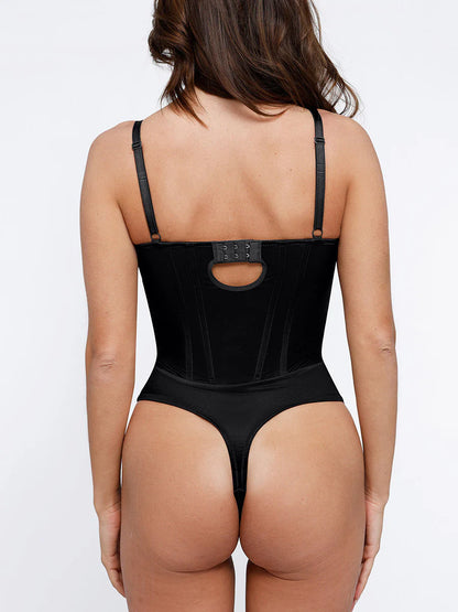 CurveEmbrace Deep V-Cut Thong Bodysuit