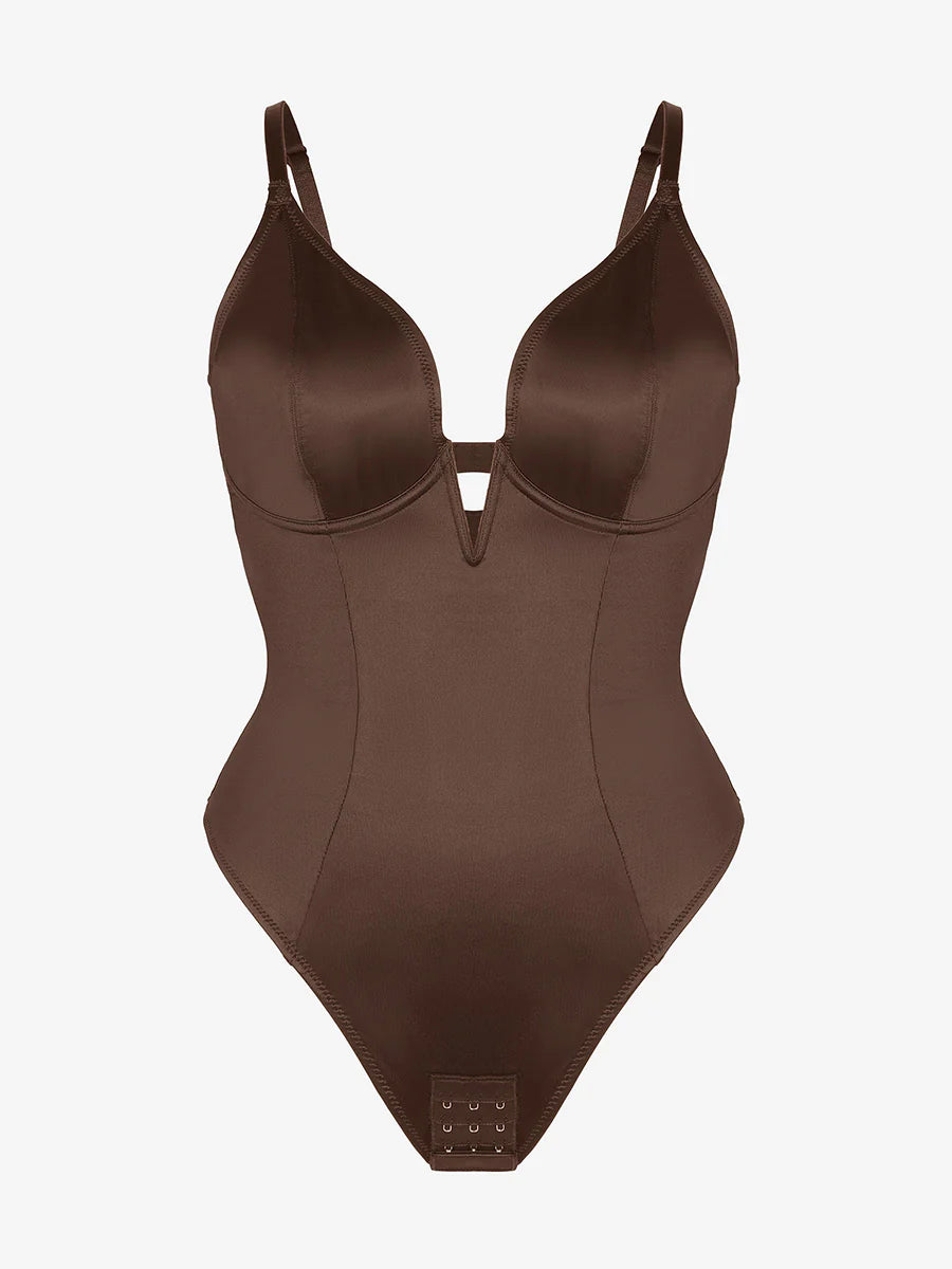 CurveEmbrace Deep V-Cut Thong Bodysuit