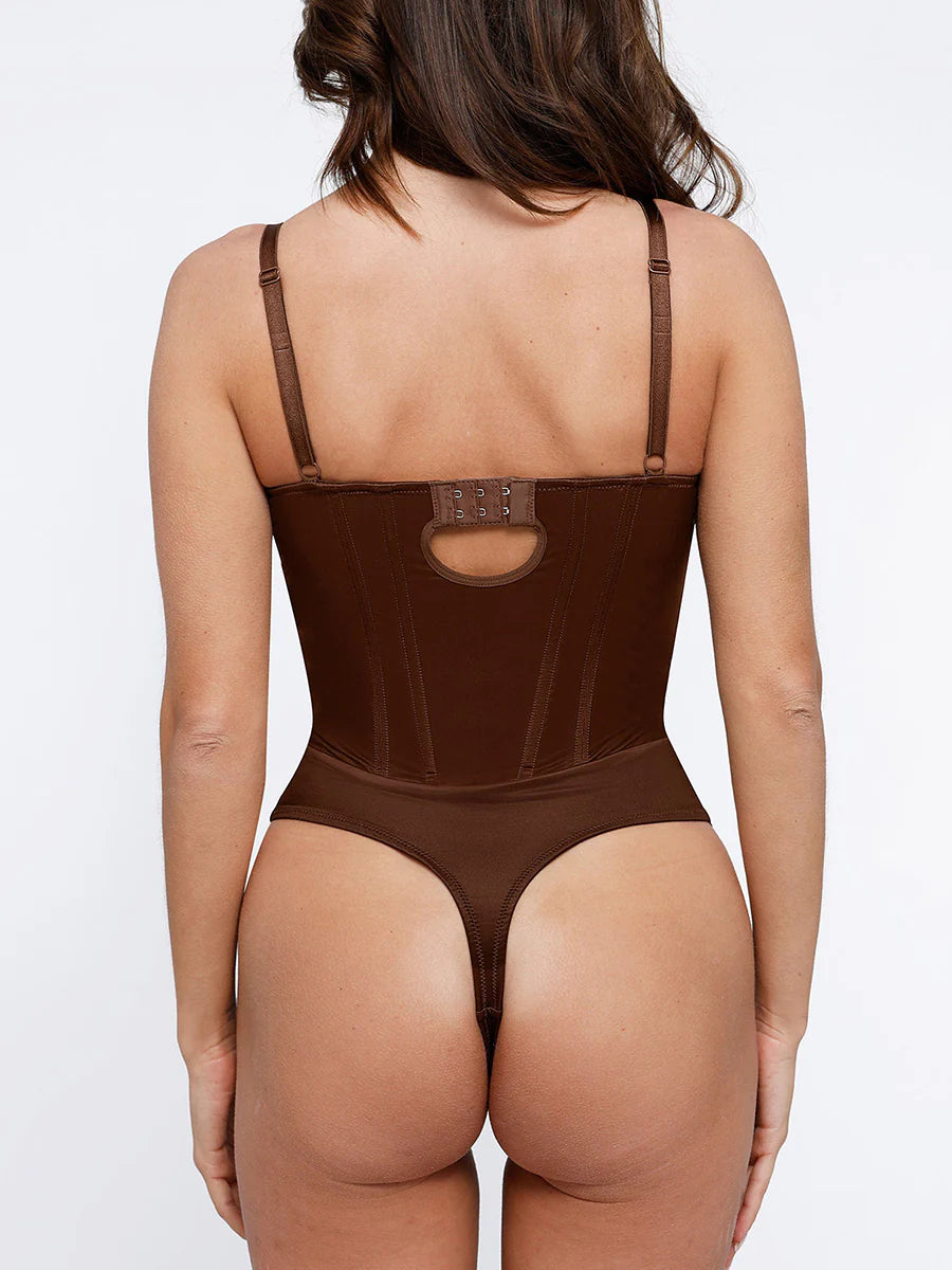 CurveEmbrace Deep V-Cut Thong Bodysuit