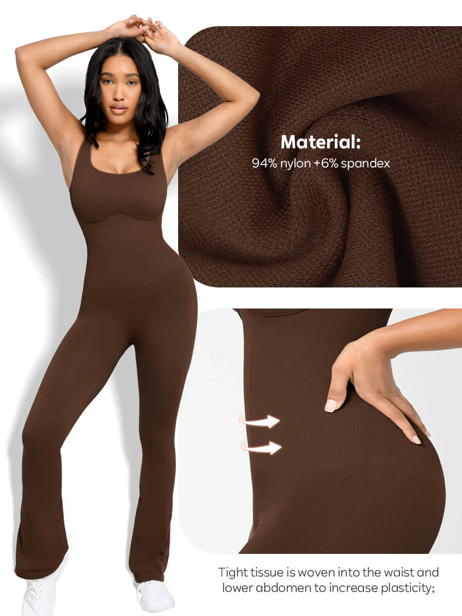 Seamless Shaping U-Back Body Sculpting Flared Jumpsuit