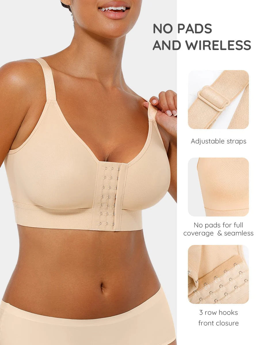 Wireless Front Closure Back Smoothing Bra