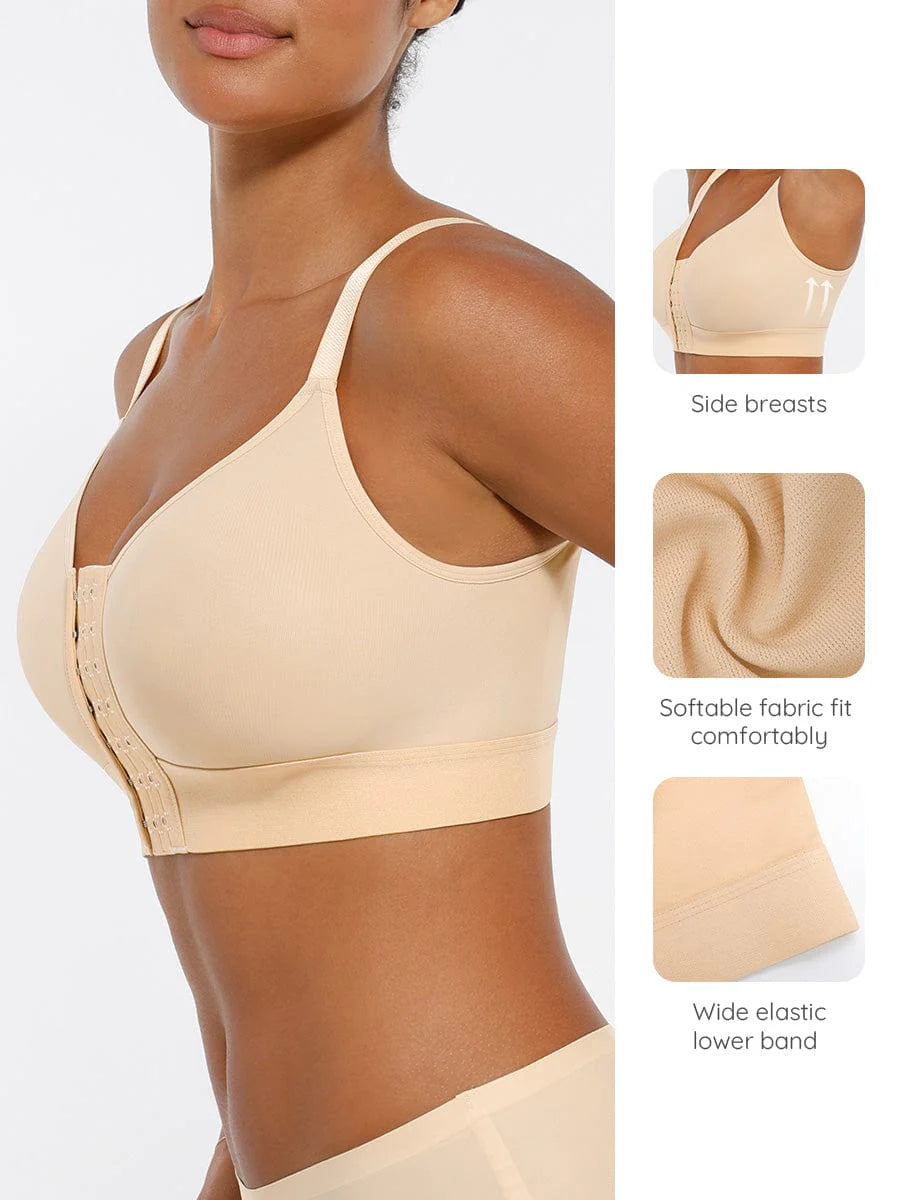 Wireless Front Closure Back Smoothing Bra