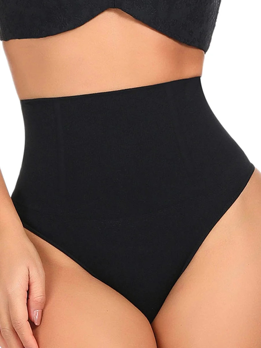 High Waist Tummy Control Shaping Thong with 4 Steel Bones