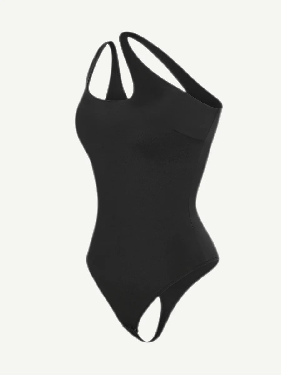 Seamless Shaping One-Shoulder Cut Out Bodysuit