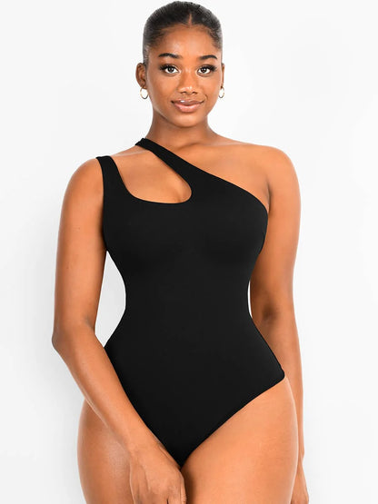 Seamless Shaping One-Shoulder Cut Out Bodysuit