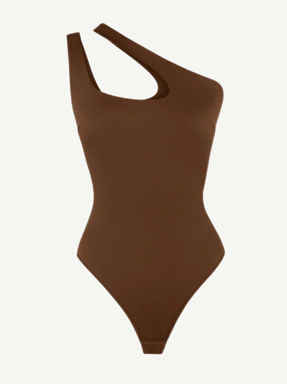 Seamless Shaping One-Shoulder Cut Out Bodysuit