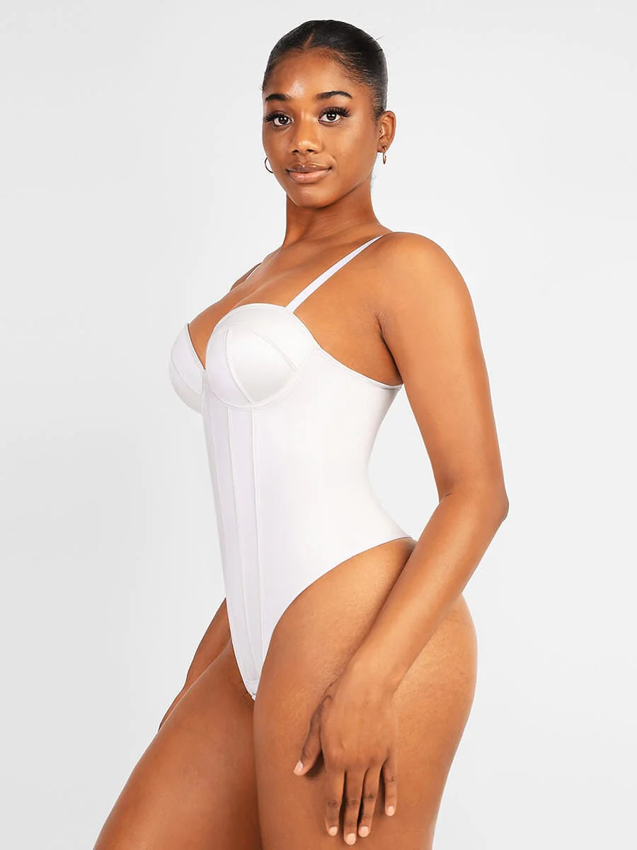 Thong Shaper Bodysuit for Women Cupped Thong Bodysuit SleekLine Shapewear