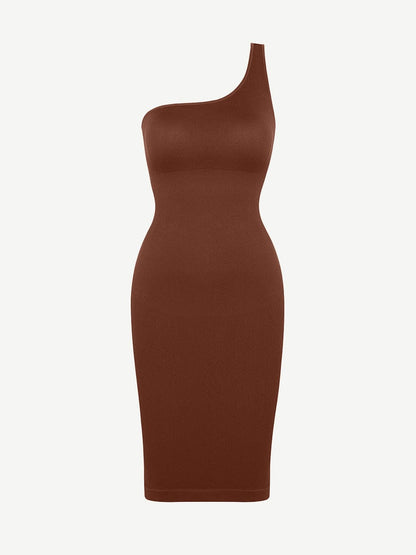 Seamless Shaping One-shoulder Dress