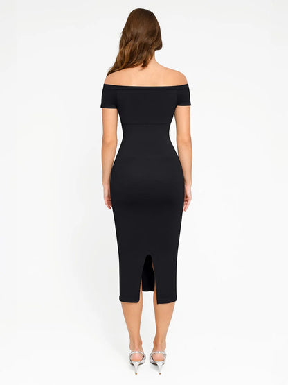 Seamless Shaping Off-Shoulder Midi Dress