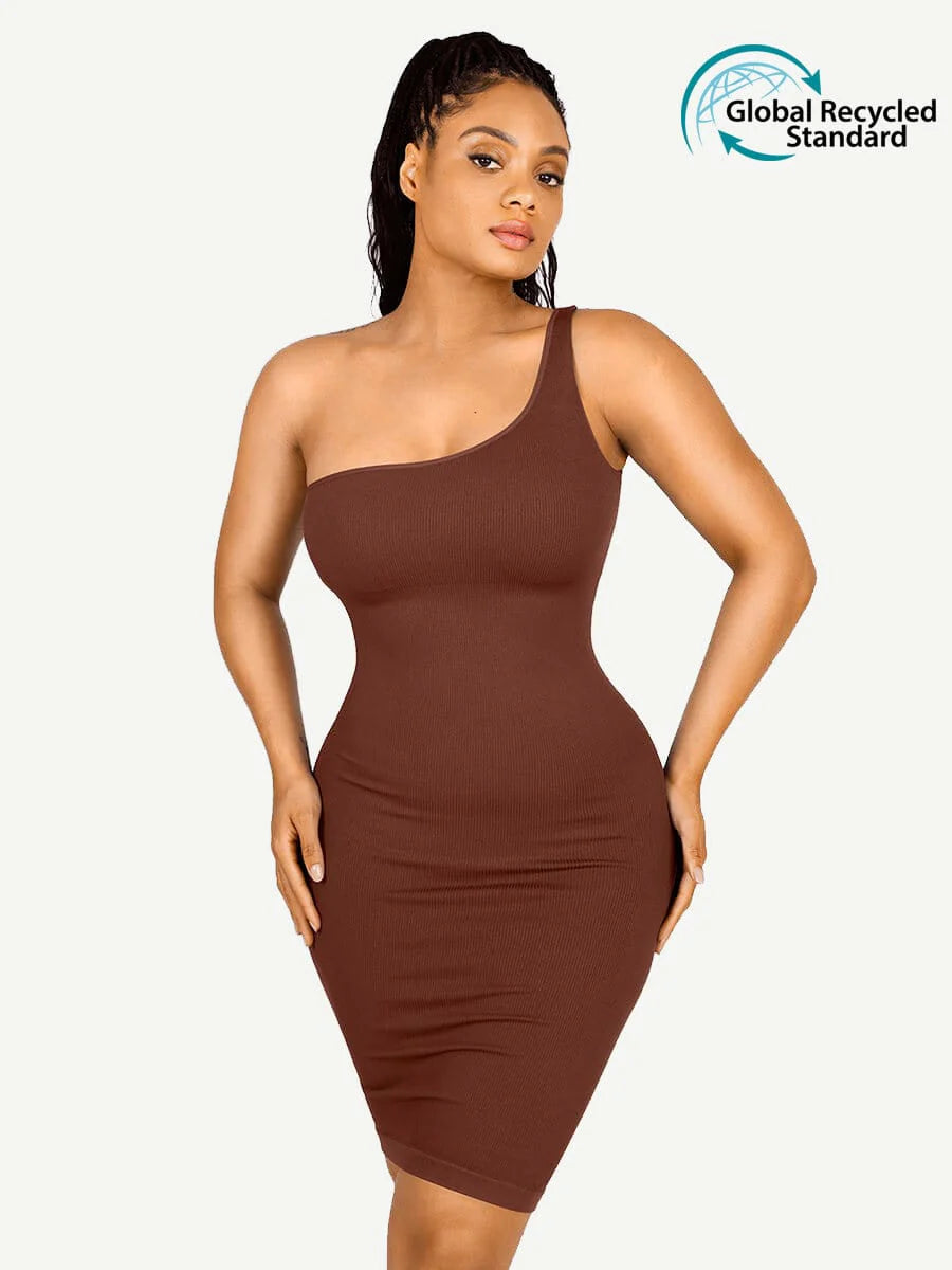 Seamless Shaping One-shoulder Dress