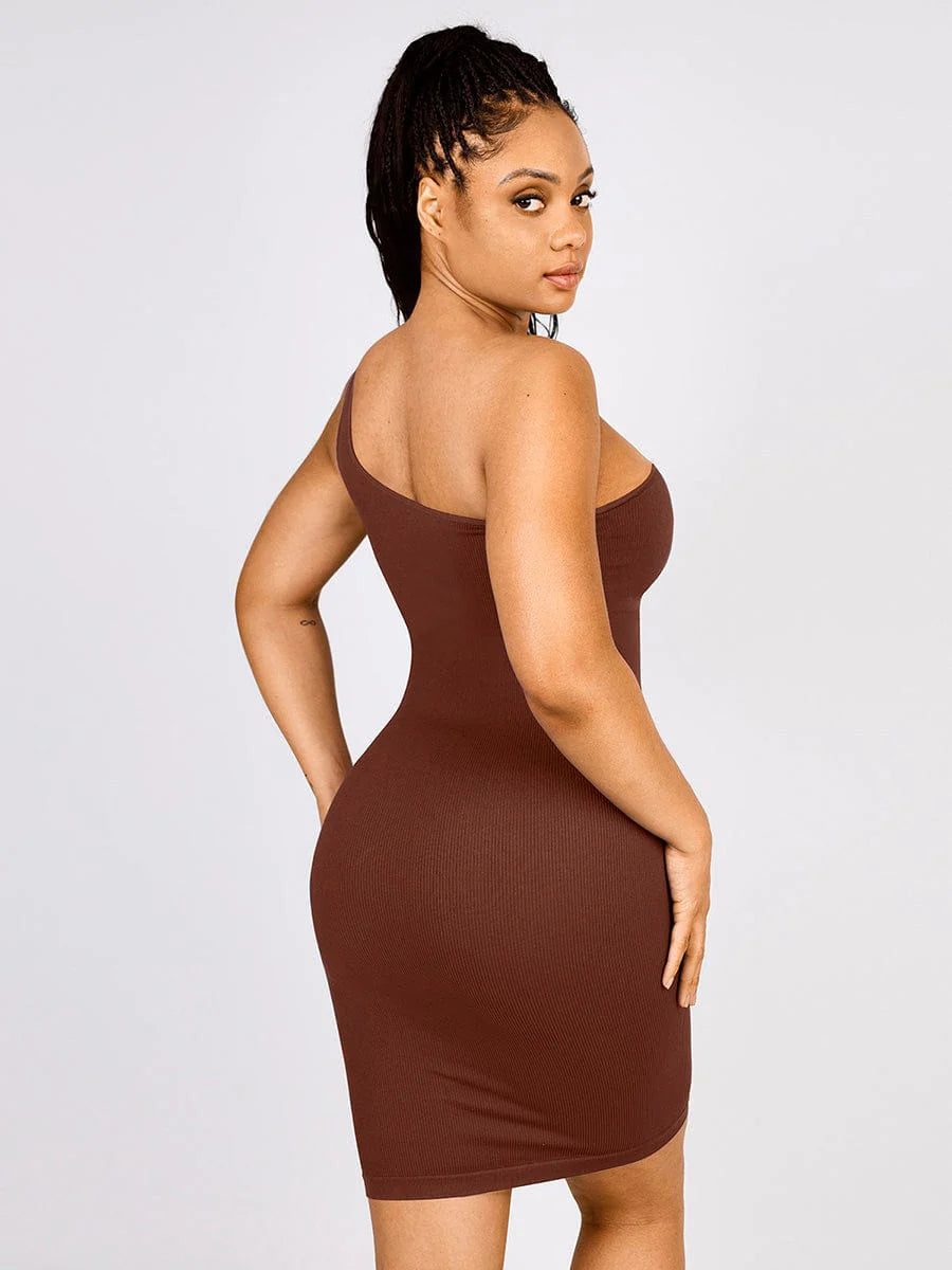 Seamless Shaping One-shoulder Dress